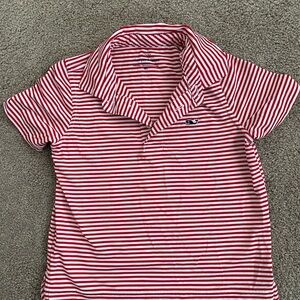 Vineyard Vines Kids Red Striped Polo Shirt